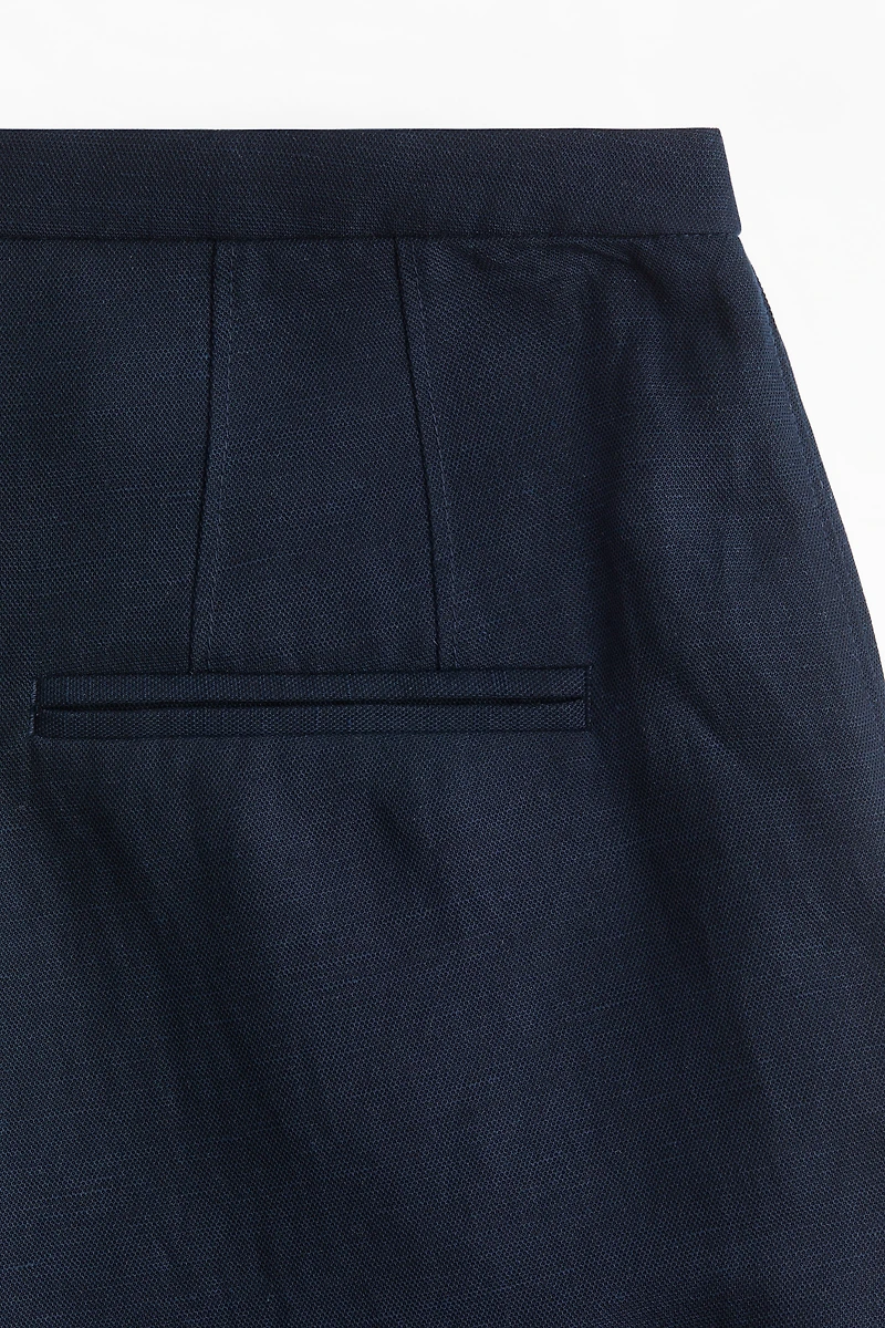 Wide-Leg Linen-Blend Pants