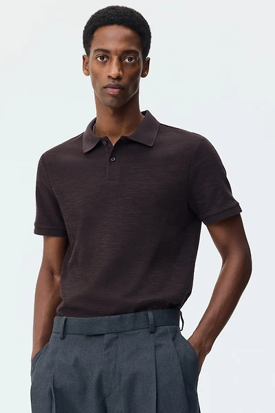 Slim-Fit Jacquard-Knit Polo Shirt