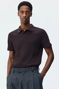 Slim-Fit Jacquard-Knit Polo Shirt