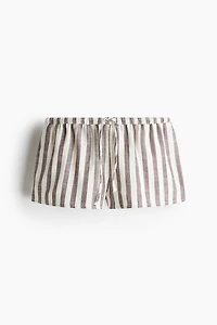 Linen-Blend Drawstring Shorts