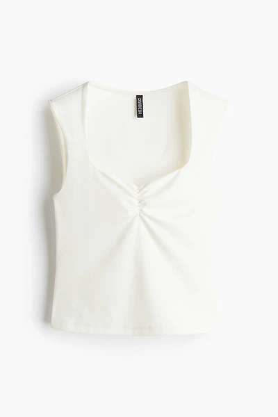 Gathered Sleeveless Top