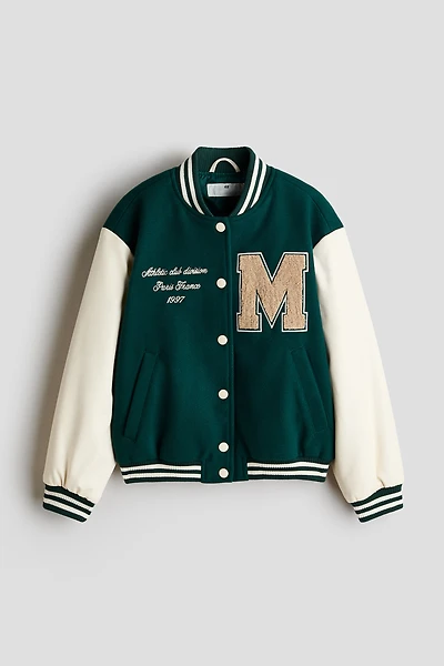 Appliquéd Baseball Jacket