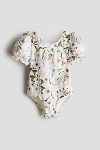 Puff-Sleeved Swimsuit