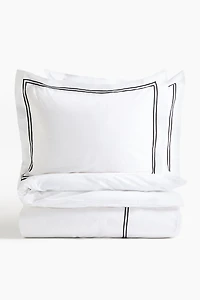 Cotton Percale King/Queen Duvet Cover Set