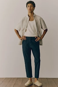 Loose Fit Short-Sleeved Oxford Shirt