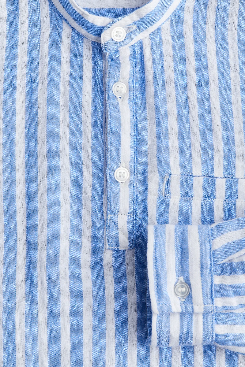 Cotton Muslin Henley Shirt