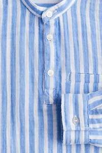 Cotton Muslin Henley Shirt