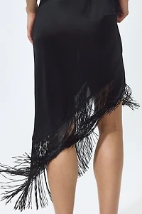 Asymmetric Dress with Fringe