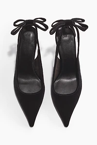 Bow-Detail Pointed Slingbacks