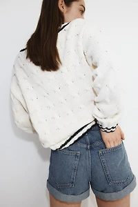 Short taille haute en denim