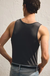 Slim-Fit Ribbed Tank Top