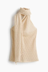 Haut d’aspect crochet avec col écharpe