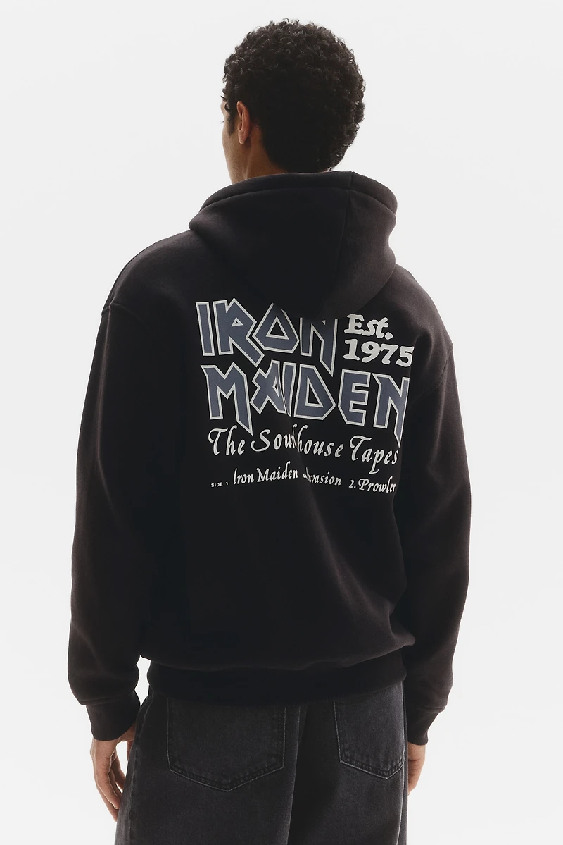 Loose-Fit Printed Hooded Jacket