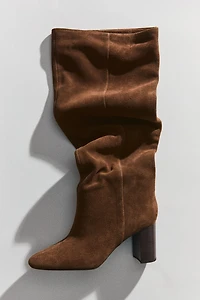 Bottes au genou en daim fendu