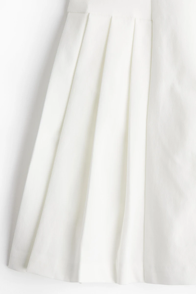 Pleat-Detail Twill Dress