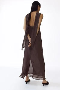 MAMA Scarf-Detail Chiffon Dress