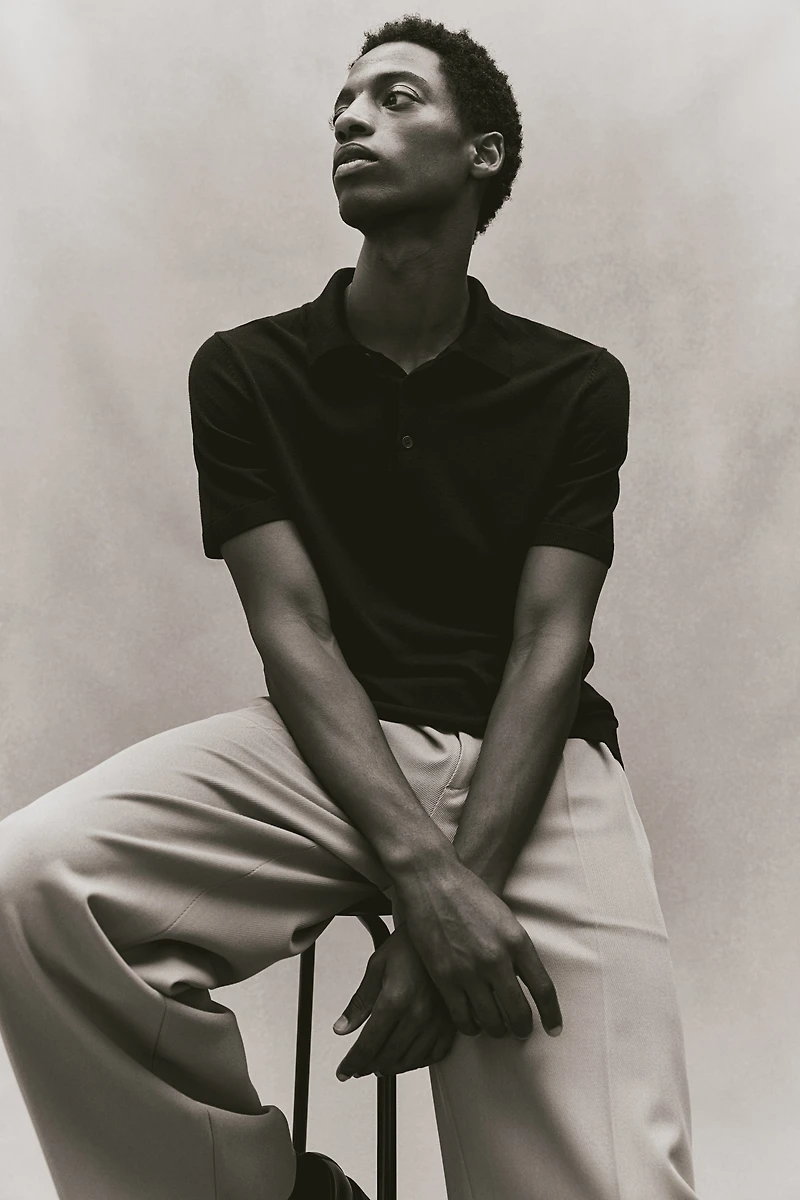 Slim Fit Wool Polo Shirt