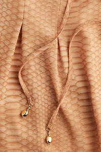 Lacing-Detail Chiffon Blouse