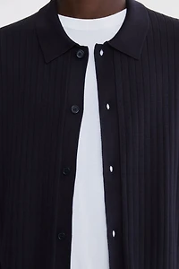 Chemise classique en tricot côtelé