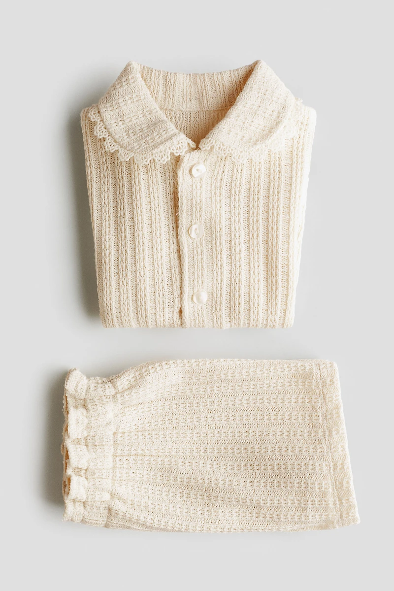 2-Piece Pointelle-Knit Set