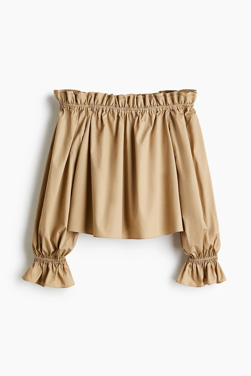 Off-the-Shoulder Poplin Blouse