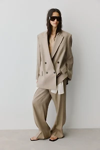 Oversized Linen-Blend Blazer