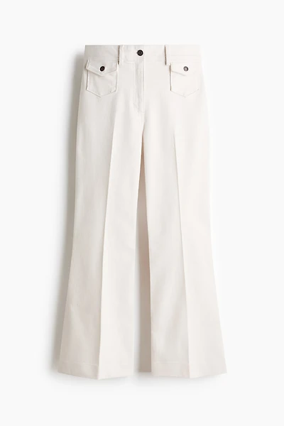 Flared ankle-length trousers
