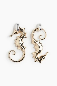 Seahorse-Pendant Earrings