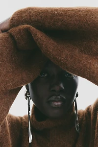 Jupe en alpaga mélangé