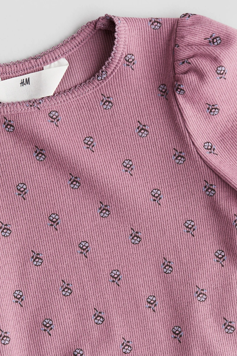 Picot-Trimmed Jersey Top