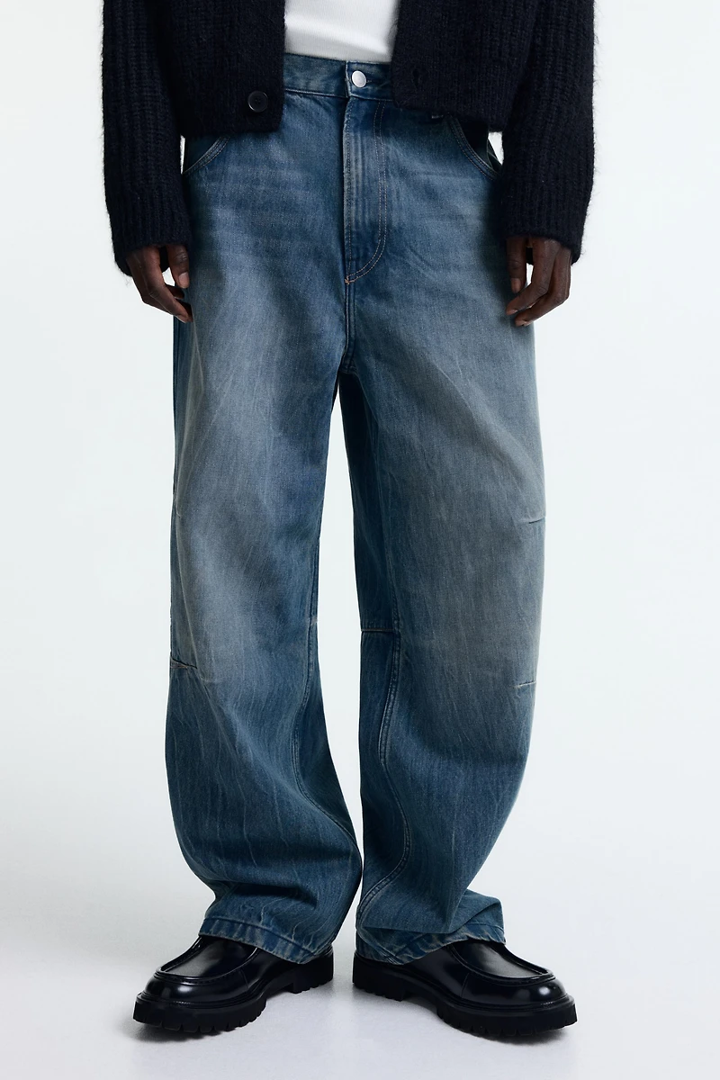 Jean flottant avec pinces