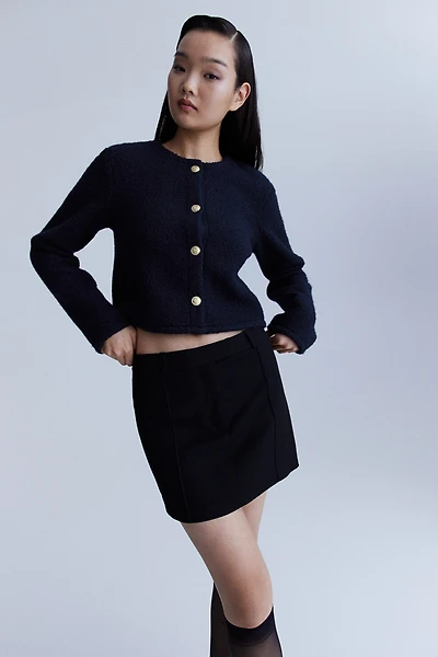 Bouclé-Weave Cardigan