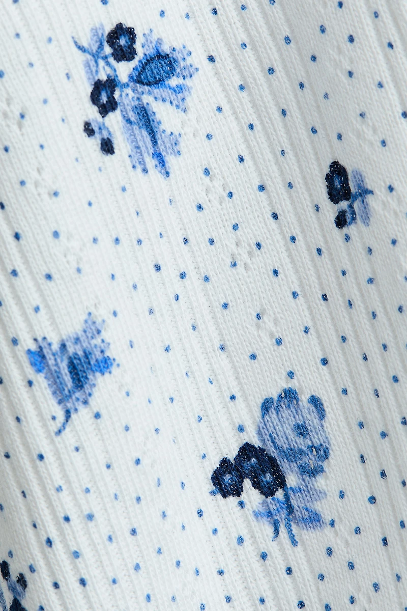 T-shirt en jersey pointelle à motif