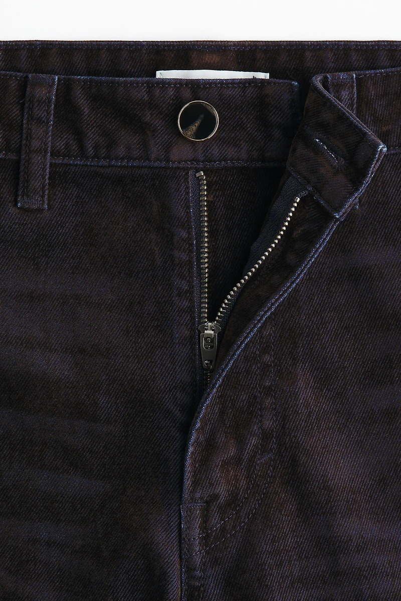 Jean droit floqué taille haute