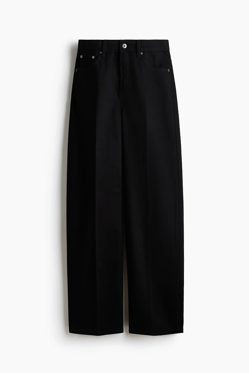 Wide-Leg Creased Jeans