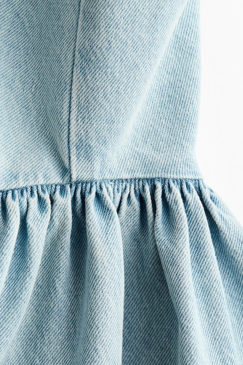 Denim Dress with Flared Skirt