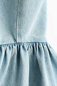 Denim Dress with Flared Skirt