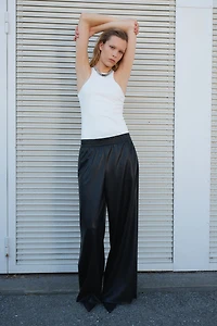 Wide Coated Joggers