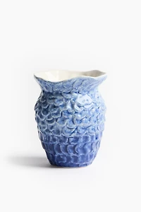 Petit vase d'inspiration marine en grès cérame