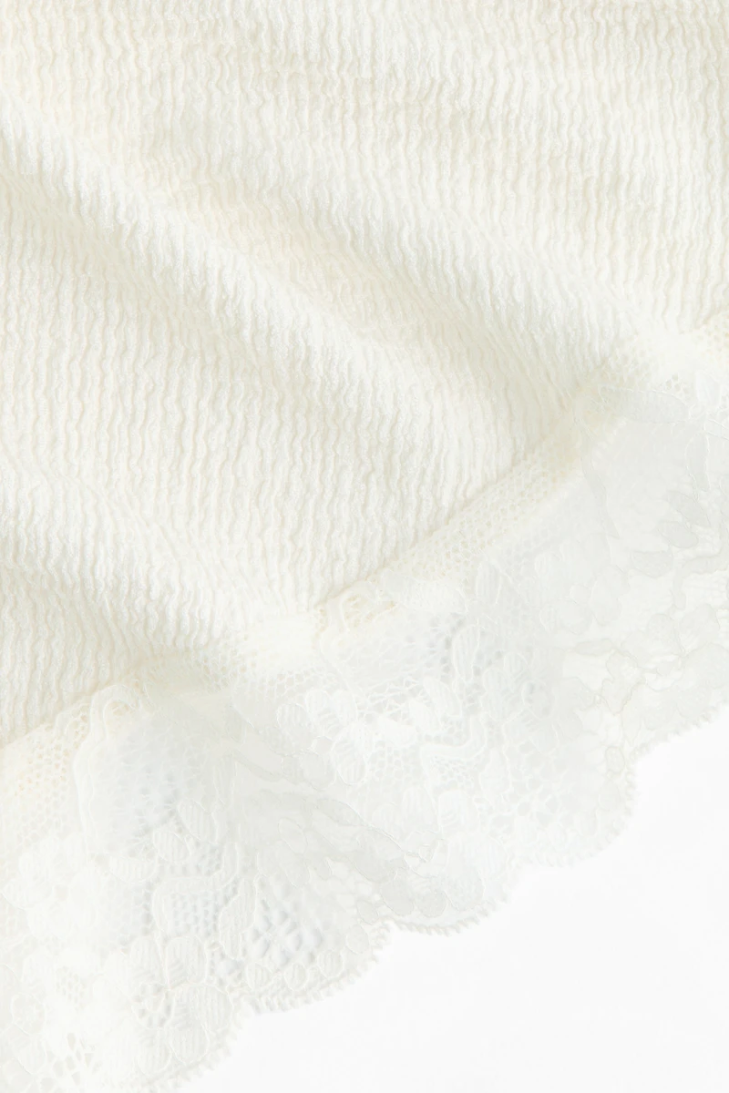 Lace-Trimmed Halterneck Top