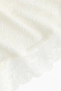 Lace-Trimmed Halterneck Top