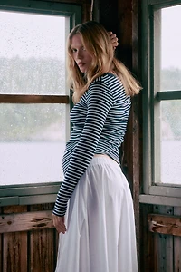 MAMA Ribbed Jersey Top