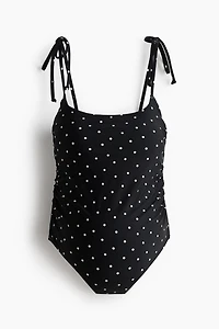 MAMA Padded-Cup Tie-Shoulder-Strap Swimsuit
