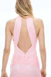 Cowl-Neck Satin Dress