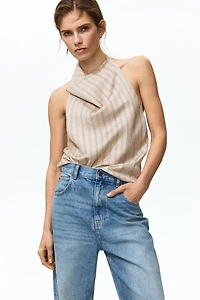 Cowl-Neck Halterneck Top