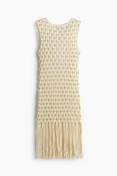 Robe filet à franges
