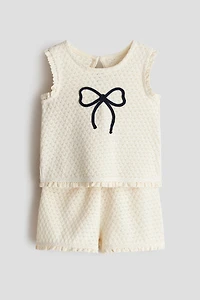 2-Piece Pointelle-Knit Cotton Set