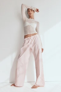 Embroidered Pajama Pants
