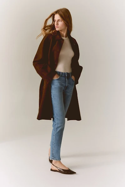 High-Rise Slim Straight Ankle Jeans