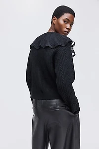 Lace-Collar Cardigan